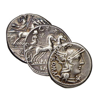 triple roman coins